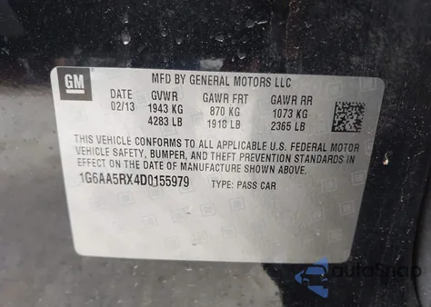 2013 Cadillac Ats Standard z USA, uszkodzony, nr VIN 1G6AA5RX4D0155979